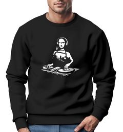 Sweatshirt Herren Bedruckt Mona Lisa Techno Festival DJ Electronic Music Rave Fashion Streetstyle Neverless®