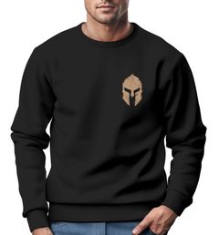 Sweatshirt Herren Logo Print Sparta-Helm Spartaner Gladiator Krieger Warrior Rundhals-Pullover Fashion Streetwear Neverless®