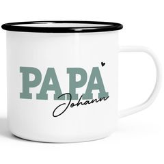 Emailletasse Papa mit Namen personalisiert Geschenke für Papa zum Vatertag Geburtstag Weihnachten Geburt SpecialMe®
