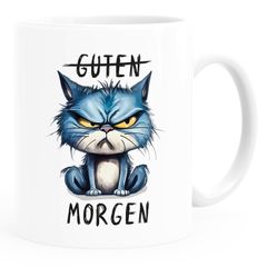 Tasse Morgenmuffel Katze Bürotasse Spruch lustig Guten Morgen MiMiMi Montag personalisiert eigener Text MoonWorks®