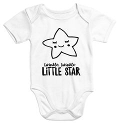 Baby Body mit Stern Aufdruck twinkle twinkle little Star Bio-Baumwolle kurzarm Moonworks®