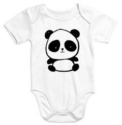 Baby-Body Panda Bär Aufdruck kurzarm Onesie Bio-Baumwolle Moonworks®