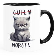 Kaffee-Tasse Katze mit Anti Motivation Spruch Morgen Montag Mimimi Bürotasse Geschenk Kollegen MoonWorks®