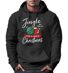 Hoodie Weihnachten Spruch Jingle Ball XMas Fun-Shirt Kapuzen-PÜullover Ugly Christmas Kapuzenpulli Moonworks®