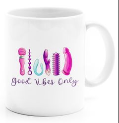 Tasse Spruch Good Vibes only Spielzeug für Frauen Bürotasse lustige Kaffeebecher witzige Geschenke für Frauen MoonWorks®