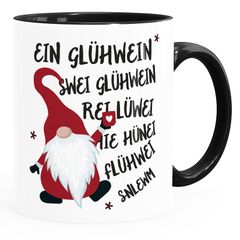 Tasse Spruch Ein Glühwein Swei Glühwein-Becher Wichtel Weihnachtsmarkt Geschenk Bürotasse lustige Kaffeebecher MoonWorks®