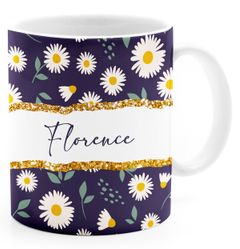 Tasse personalisiert mit Wunschname eigener Name Blumen Blüten persönliche Geschenke Frau Freundin Kollegin SpecialMe®