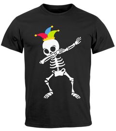 Herren T-Shirt Fasching Karneval Dabbing Skelett Kostüm Verkleidung Faschingskostüme Männer Funshirt Moonworks®