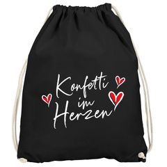 Turnbeutel Fasching Karneval Spruch lustig #Konfetti im Herzen Faschingsartikel Tasche Gymbag Moonworks®