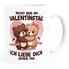 Kaffee-Tasse Geschenk Valentinstag Mann Frau personalisiert Paar mit Namen Ich liebe Dich Spruch SpecialMe®
