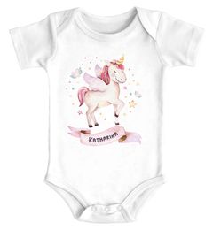 Baby Body mit Namen Einhorn Motiv Geschenk personalisierte Geschenke zur Geburt Geburtstag, Mädchen Bio-Baumwolle SpecialMe®