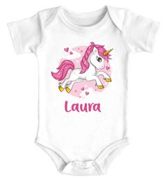 Baby Body mit Namen und Einhorn Aufdruck Geschenk zur Geburt zum Geburtstag personalisiert Bio-Baumwolle SpecialMe®