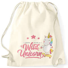 Einhorn Turnbeutel Born to be a wild Unicorn Einhorn auf Skateboard Gymsac Moonworks®