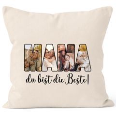 Kissen-Bezug mit eigenen Fotos selbst gestalten personalisiertes Geschenk für Mama Muttertagsgeschenk SpecialMe®