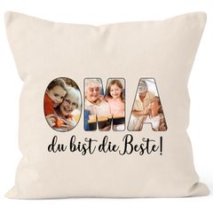 Kissen-Bezug mit eigenen Fotos selbst gestalten personalisiertes Geschenk für Oma Muttertagsgeschenk SpecialMe®