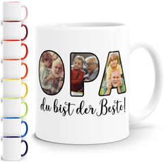 Tasse personalisiert mit 3 Fotos Fotocollage Geschenke für Opa du bist der Beste SpecialMe®