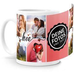 Tasse mit Foto-Collage Liebe Love personalisiert mit bis zu 9 Bildern Fotogeschenk selbst gestalten SpecialMe®
