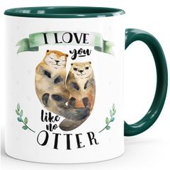 Kaffee-Tasse Otter Pärchen I love you like no otter Geschenk Liebe Spruch Kaffeetasse Teetasse Keramiktasse MoonWorks®