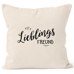 Kissenbezug Lieblingsfreund Geschenk Freundschaft Partner Freund Kissen-Hülle Deko-Kissen 40x40 Baumwolle MoonWorks®