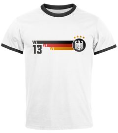Herren T-Shirt Deutschland Fußball EM-Shirt 2024 Fanshirt Trikotnummer 13 Adler Deutschlandshirt Moonworks®