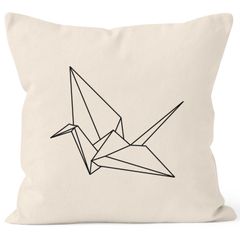 Kissenbezug Origami Kranich Crane Vogel Bird  Kissen-Hülle Deko-Kissen 40x40 Baumwolle Autiga®