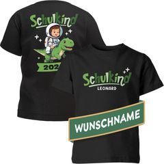 Kinder T-Shirt Einschulung mit Namen personalisiert Dino Astronaut Geschenk Schulanfang Jungen Mädchen SpecialMe®