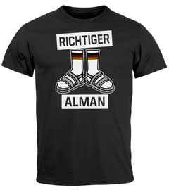 Herren T-Shirt Richtiger Alman Meme Witz Deutscher Deutschland Parodie Satire Fun-Shirt Spruch lustig Moonworks®