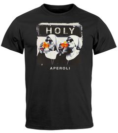 Herren T-Shirt Fotomontage Nonnen Alkohol Holy Aperoli Fotoprint Spruch Lustig Moonworks®