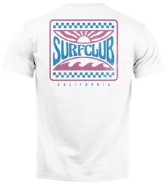 Herren T-Shirt Surfing Surfclub California Retro Motiv Backprint Sommer Streetstyle Neverless®