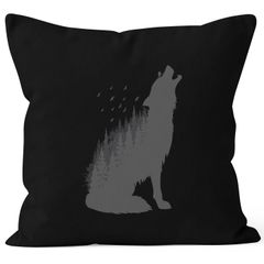 Kissenbezug Wolf Wild Life Kissen-Hülle Deko-Kissen 40x40 Baumwolle MoonWorks®