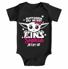 Babybody Mädchen personalisiert mit Name und Zahl anpassbar 1 2 3 Baby- Motiv kurzarm Body Bio-Baumwolle Moonworks®