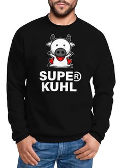 Sweatshirt Herren Super Kuhl Kuh Rundhals-Pullover Moonworks®