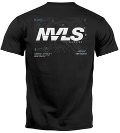 Herren T-Shirt Backprint Rücken-Aufdruck Grafik Topografie Adventure Explore Männer Fashion Streetstyle Neverless®
