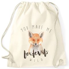 Turnbeutel You  make me fox devils wild Liebe Denglisch Spruch Love Quote lustig verliebt Freund Freundin Hipster Beutel Tasche Sportbeutel Gymsac Gymbag Moonworks®