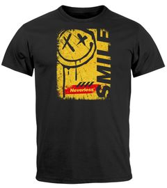 Herren T-Shirt Printshirt Smile Graffiti Design Drippy Face Männer Fashion Streetstyle Neverless®