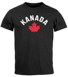 Herren T-Shirt Kanada Flagge Flag Ahornblatt Schriftzug Aufschrift Grafik Männer Fashion Streetstyle Neverless®