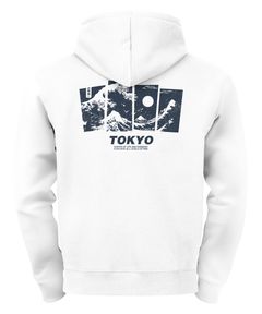 Hoodie Backprint Herren Japan Tokyo Große Welle Kanagawa Japanische Kunst  Männer Kapuzenpulli Fashion Streetstyle Neverless®