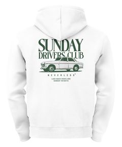 Herren Hoodie Backprint Oldtimer Auto Sunday Driver Club Aufdruck Retro Männer Fashion Streetstyle Neverless®