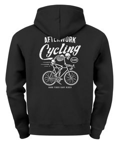 Herren Hoodie Backprint Fahrrad Bike Afterwork Cycling Skelett Grafik Kapuzen-Pullover Männer Fashion Streetstyle Neverless®