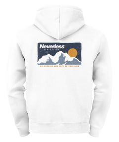 Herren Hoodie Backprint Berge Wandern Berg-Grafik Vintage Retro Style Kapuzen-Pullover Männer Fashion Streetstyle Neverless®