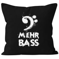 Kissenbezug Mehr Bass Music Party Disco Techno Festival Feiern Musik hören Kissen-Hülle Deko-Kissen Baumwolle MoonWorks®