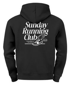 Herren Hoodie Backprint Sport Laufen Joggen Grafik Sunday Running Club Retro Rückenaufdruck Fashion Streetstyle Neverless®