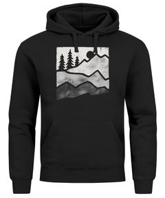 Hoodie Herren Berge Natur Outdoor Printshirt Aufdruck Wandern Männer Fashion Streetstyle Neverless®