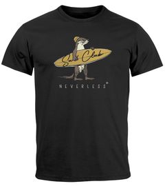 Herren T-Shirt California Surfing Otter mit Surfboard Grafik Surfer-Design Männer Printshirt Fashion Streetstyle Neverless®