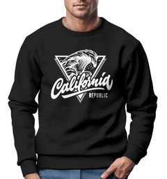Sweatshirt Herren California Republic Surfer Print Welle Wave Surf  Rundhals-Pullover Neverless®