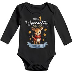 Baby Body personalisiert mit Namen Mein 1. Weihnachten Rentier Geschenk personalisierbar Bio-Baumwolle SpecialMe®
