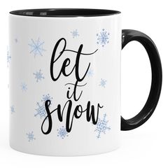 Tasse Weihnachten Winter Let it Snow Eiskristalle Kaffeetasse Teetasse Keramiktasse Autiga®