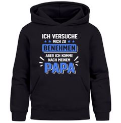 Kinder Hoodie Mädchen Spruch lustig Ich versuche mich zu benehmen Mädchengeschenke Moonworks®