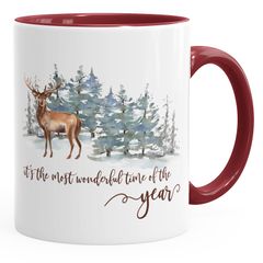 Tasse Weihnachten kaffeebecher It`s the most wonderful time of the year Hirsch Weihnachtsmotiv Autiga®