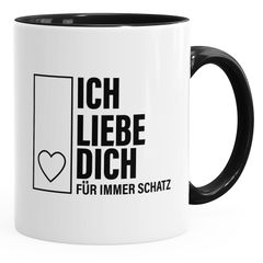 Kaffee-Tasse ich Liebe ich Dich für immer Schatz Innen Farbe Autiga®